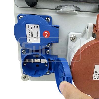 Syntax CX7 Wall Mounted Distribution Box 32AMP Three Phase Fused Made in PC Electric Grey Stage Box 26*17*14CM