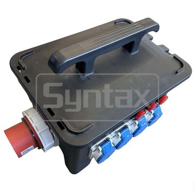 Syntax RB13 Portable Rubber Box 32A Three Phase IP44 Waterproof Outdoor Mains Distro Box For Live Event 345x250x311.5MM