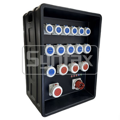 Syntax MD4 Three Phase 63AMP IP67 Waterproof HDPE Portable Power Distribution Board For FIFA Sporting Events In Qatar 630x430x900mm