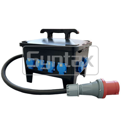 Syntax MP24 IP67 Waterproof Portable Power Distribution Unit 63A/5P with 1.2m Rubber Cable Protected by Schneider RCCB