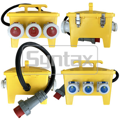 Syntax MP24 IP67 Waterproof Portable Power Distribution Box 63A/5P with 1.0m Rubber Cable Residual Protected