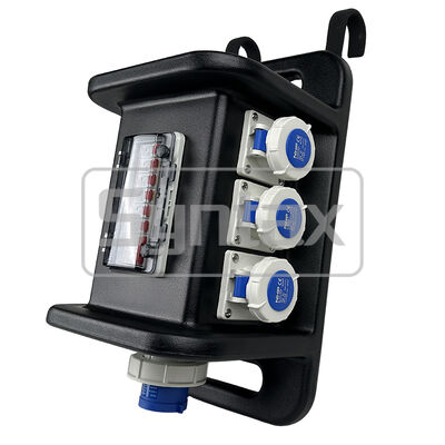 Syntax MS8 Single Phase 32A HDPE Portable Distribution Box IP67 With Hanging Hook 490x290x255mm