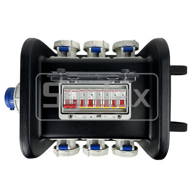 Syntax MS8 Single Phase 32A HDPE Portable Distribution Box IP67 With Hanging Hook 490x290x255mm