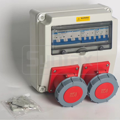 Síntese CX2 Caja de distribución montada en la pared 100AMP Tres fases hechas en PC Caja de escenario gris eléctrico 280*280*155mm