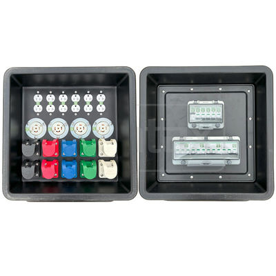 Syntax MD1 Caja de distribución portátil de HDPE de tres fases 400A IP67 con enchufes Nema 430x380x460mm