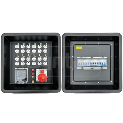 MD1 Tres Fases 4P 32AMP HDPE Caja de Distribución Portátil IP67 con 12 números UL Lista Nema Dos Enchufes 430x380x460mm