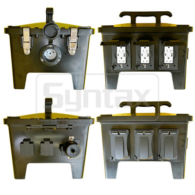 Unidad de Distribución de Energía Portátil Impermeable Syntax MP24 50A Monofásica 2 Polos 4 Hilos Receptáculos Listados UL/ETL