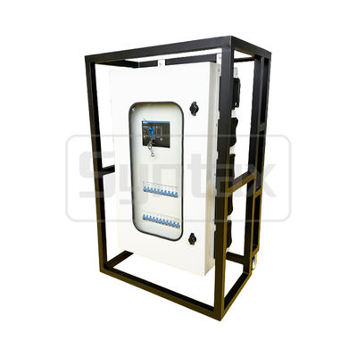 Panel de distribución eléctrica con envolvente metálica Syntax 200AMP con 21 enchufes dúplex GFCI de 20A