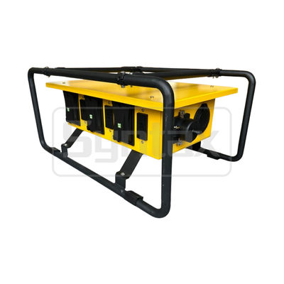 Caja de distribución de energía temporal Syntax 50A, 6 cuchillas rectas, con clasificación para exteriores, GFCI de 20A, listada por UL