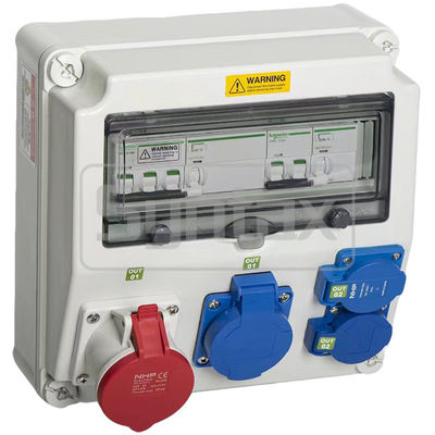 Caja de distribución mural Syntax CX2 32AMP trifásica de cuatro hilos con RCBOs Schneider 280*280*155mm