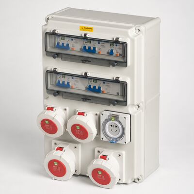 Unidad de distribución de energía montada en pared IP65 Syntax 125A con caja de distribución personalizable para entornos hostiles